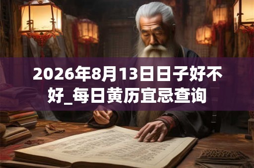 2026年8月13日日子好不好_每日黄历宜忌查询 2026年8月13日日子好不好_每日黄历宜忌查询