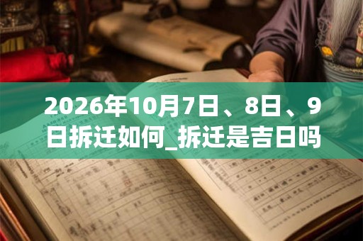 2026年10月7日、8日、9日拆迁如何_拆迁是吉日吗 2026年10月7日、8日、9日拆迁如何_拆迁是吉日吗