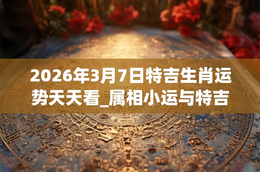 2026年3月7日特吉生肖运势天天看_属相小运与特吉生肖播报