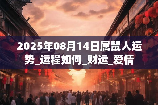 2025年08月14日属鼠人运势_运程如何_财运_爱情