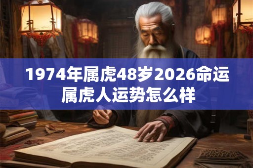 1974年属虎48岁2026命运 属虎人运势怎么样