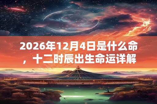 2026年12月4日是什么命,十二时辰出生命运详解 2026年12月4日是什么命,十二时辰出生命运详解