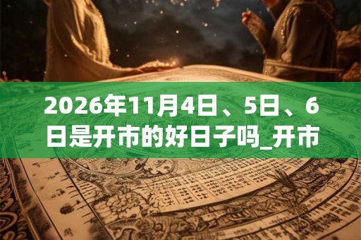 2026年11月4日、5日、6日是开市的好日子吗_开市可以吗 2026年11月4日、5日、6日是开市的好日子吗_开市可以吗