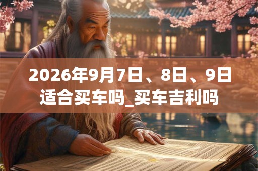 2026年9月7日、8日、9日适合买车吗_买车吉利吗