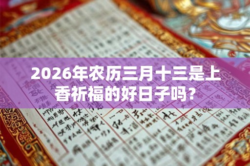 2026年农历三月十三是上香祈福的好日子吗? 2026年农历三月十三是上香祈福的好日子吗?