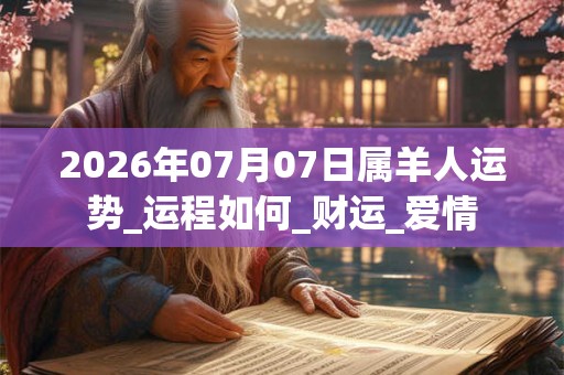 2026年07月07日属羊人运势_运程如何_财运_爱情 2026年07月07日属羊人运势_运程如何_财运_爱情