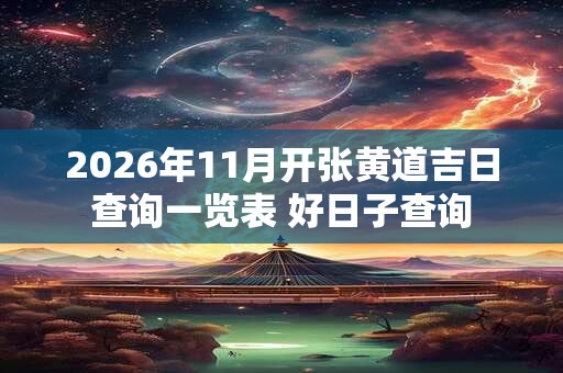 2026年11月开张黄道吉日查询一览表 好日子查询 2026年11月开张黄道吉日查询一览表 好日子查询