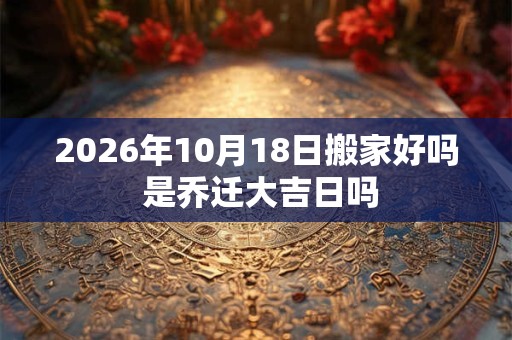 2026年10月18日搬家好吗 是乔迁大吉日吗