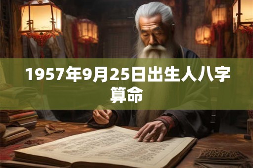 1957年9月25日出生人八字算命 1957年9月25日出生人八字算命