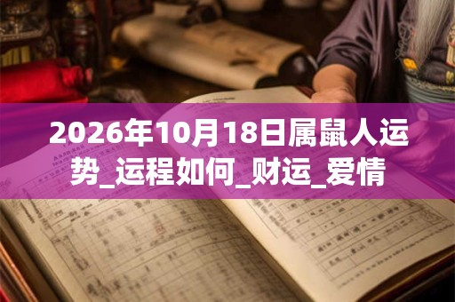 2026年10月18日属鼠人运势_运程如何_财运_爱情