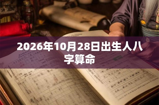 2026年10月28日出生人八字算命