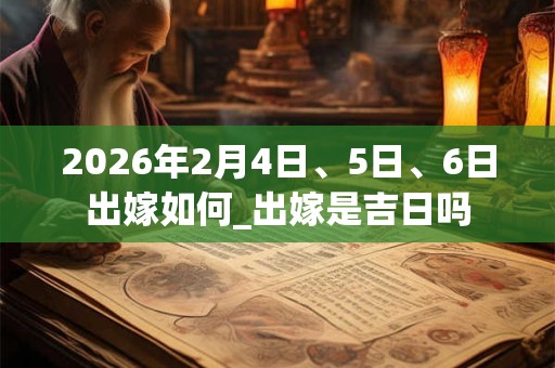 2026年2月4日、5日、6日出嫁如何_出嫁是吉日吗
