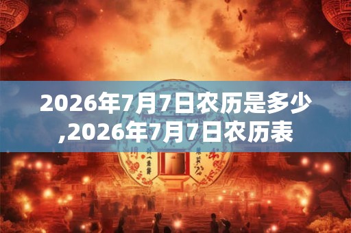 2026年7月7日农历是多少,2026年7月7日农历表 2026年7月7日农历是多少,2026年7月7日农历表