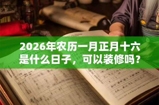 2026年农历一月正月十六是什么日子，可以装修吗？