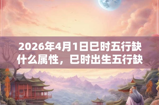 2026年4月1日巳时五行缺什么属性，巳时出生五行缺什么