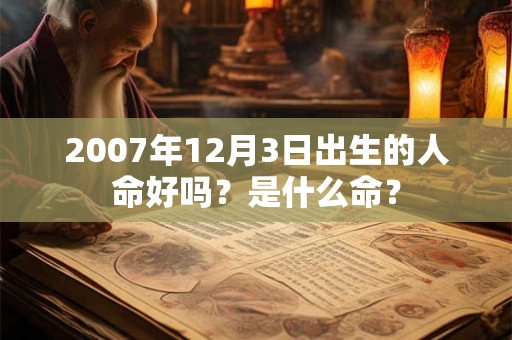 2007年12月3日出生的人命好吗？是什么命？