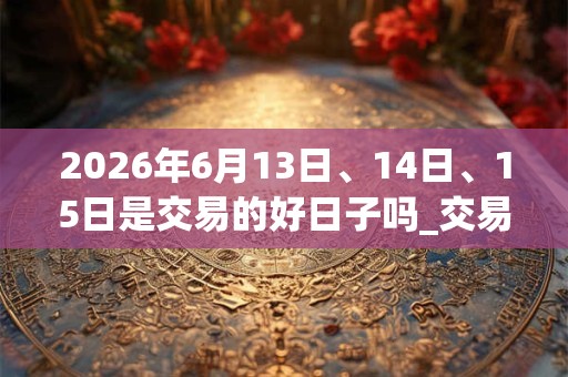 2026年6月13日、14日、15日是交易的好日子吗_交易可以吗