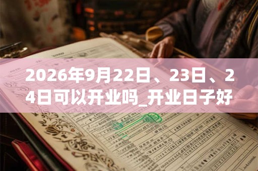 2026年9月22日、23日、24日可以开业吗_开业日子好吗