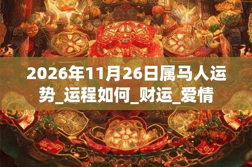 2026年11月26日属马人运势_运程如何_财运_爱情