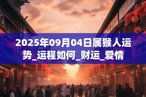 2025年09月04日属猴人运势_运程如何_财运_爱情 2025年09月04日属猴人运势_运程如何_财运_爱情
