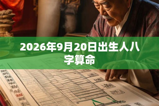 2026年9月20日出生人八字算命