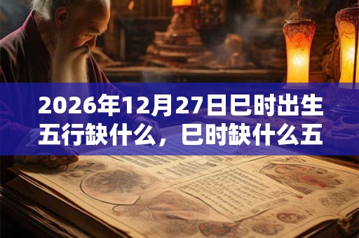 2026年12月27日巳时出生五行缺什么,巳时缺什么五行 2026年12月27日巳时出生五行缺什么,巳时缺什么五行