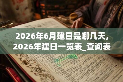 2026年6月建日是哪几天,2026年建日一览表_查询表