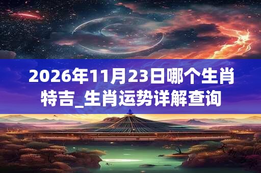 2026年11月23日哪个生肖特吉_生肖运势详解查询 2026年11月23日哪个生肖特吉_生肖运势详解查询
