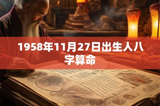 1958年11月27日出生人八字算命 1958年11月27日出生人八字算命
