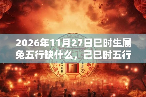 2026年11月27日巳时生属兔五行缺什么，己巳时五行缺什么