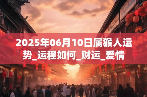 2025年06月10日属猴人运势_运程如何_财运_爱情