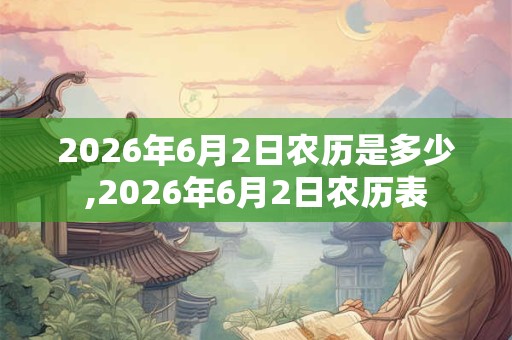 2026年6月2日农历是多少,2026年6月2日农历表 2026年6月2日农历是多少,2026年6月2日农历表
