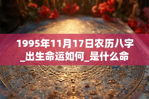 1995年11月17日农历八字_出生命运如何_是什么命