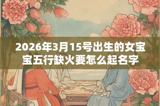 2026年3月15号出生的女宝宝五行缺火要怎么起名字