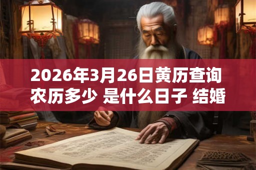 2026年3月26日黄历查询 农历多少 是什么日子 结婚吉时