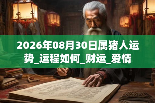 2026年08月30日属猪人运势_运程如何_财运_爱情 2026年08月30日属猪人运势_运程如何_财运_爱情
