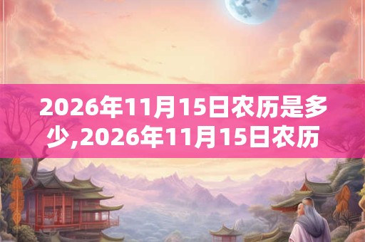 2026年11月15日农历是多少,2026年11月15日农历表 2026年11月15日农历是多少,2026年11月15日农历表