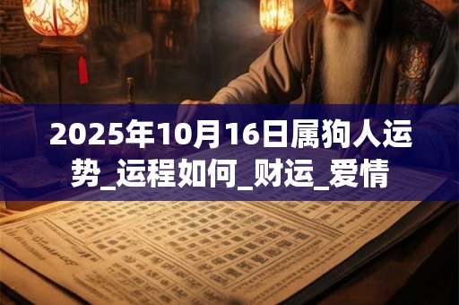 2025年10月16日属狗人运势_运程如何_财运_爱情 2025年10月16日属狗人运势_运程如何_财运_爱情