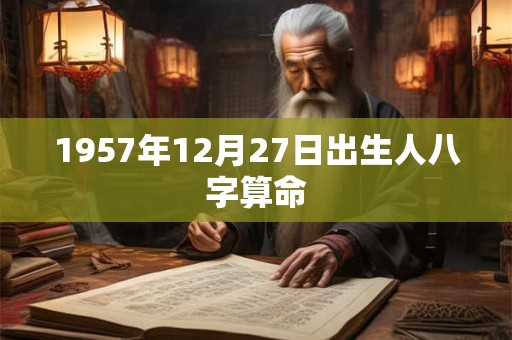 1957年12月27日出生人八字算命 1957年12月27日出生人八字算命