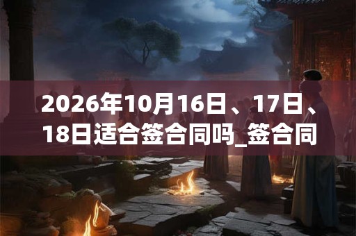 2026年10月16日、17日、18日适合签合同吗_签合同吉利吗 2026年10月16日、17日、18日适合签合同吗_签合同吉利吗