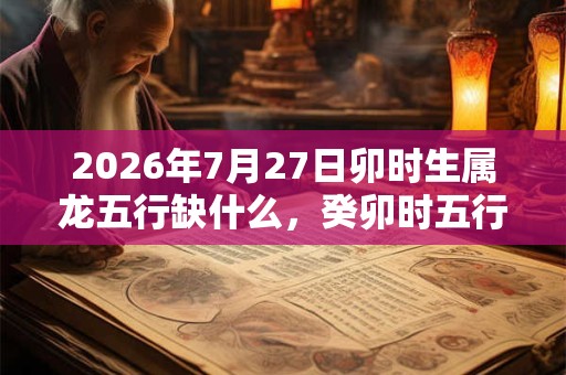 2026年7月27日卯时生属龙五行缺什么，癸卯时五行缺什么