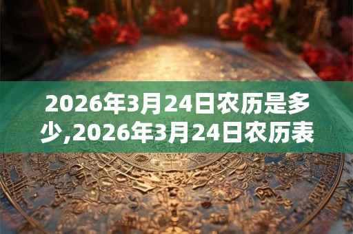 2026年3月24日农历是多少,2026年3月24日农历表
