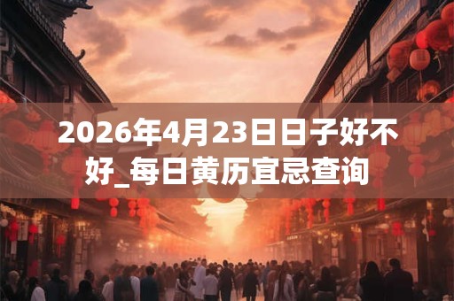 2026年4月23日日子好不好_每日黄历宜忌查询 2026年4月23日日子好不好_每日黄历宜忌查询
