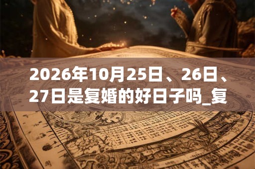 2026年10月25日、26日、27日是复婚的好日子吗_复婚可以吗 2026年10月25日、26日、27日是复婚的好日子吗_复婚可以吗