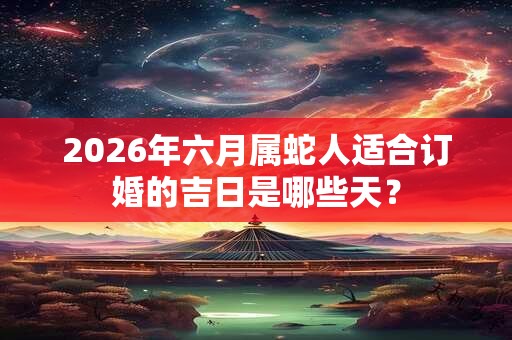 2026年六月属蛇人适合订婚的吉日是哪些天？