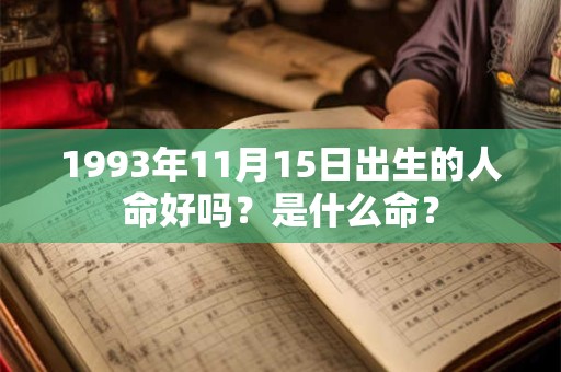 1993年11月15日出生的人命好吗？是什么命？