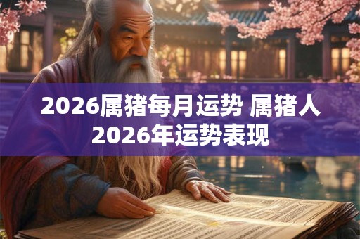 2026属猪每月运势 属猪人2026年运势表现