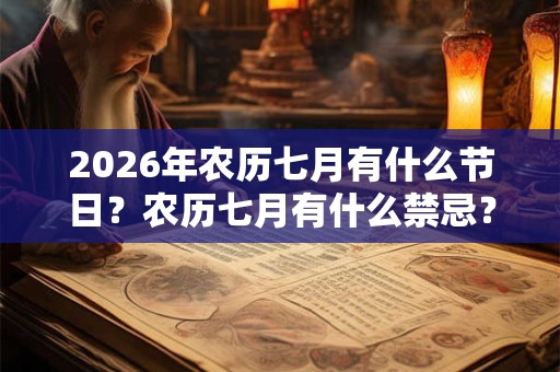 2026年农历七月有什么节日？农历七月有什么禁忌？