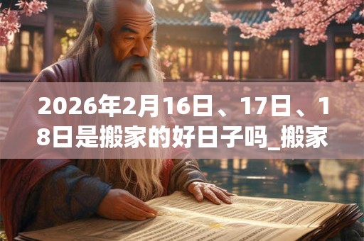 2026年2月16日、17日、18日是搬家的好日子吗_搬家可以吗 2026年2月16日、17日、18日是搬家的好日子吗_搬家可以吗