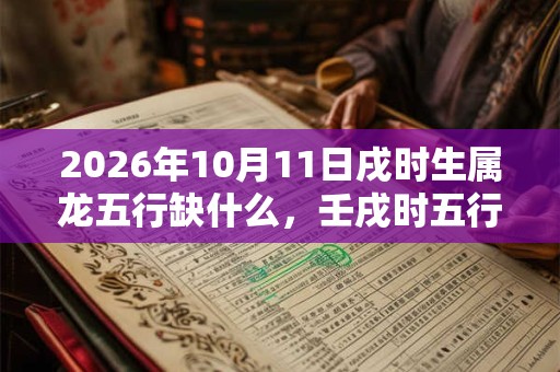 2026年10月11日戌时生属龙五行缺什么，壬戌时五行缺什么